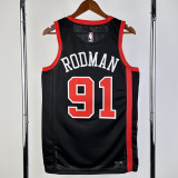 23/24 BULLS RODMAN #91 Black City Edition Top Quality Hot Pressing NBA Jersey