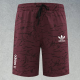 2025 RF-M556 AD Maroon Cracked Digital Printed Casual Fitness Shorts#带三叶草