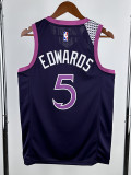 Timberwolves EDWARDS #5 Black Purple Edition Top Quality Hot Pressing NBA Jersey