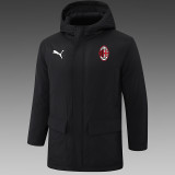 24/25 ACM Black Hooded Cotton Coat G254红色队标