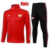 25/26  Man Utd Red & Black pants  Kids Jacket Tracksuit#E2596 童装、黑裤