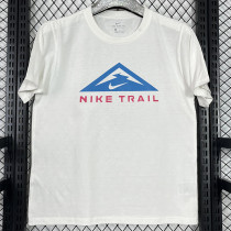 2025 T255  Triangle Mountain NK  White  Pure Cotton  Blue T-shirt