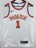 17/18 SUNS Booker #1White Retro Top Quality Hot Pressing NBA Jersey