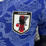 25/26 Japan White Dragon Pattern Blue Player Version  Soccer Jersey