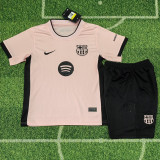 25 /26 BAR Light  Pink  Special Edition  Kids Soccer Jersey(浅粉黑胸花)