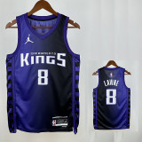 23/24 KINGS LAVINT # 8  Blue Flying Man  Top Quality Hot Pressing  Retro NBA Jersey