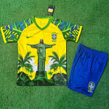 2025 Brazil Jesus Statue Special Edition Kids  Soccer Jersey
