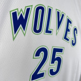 23/24 TIMBERWOLVES ROSE #25 White Top Quality Hot Pressing NBA Jersey (Retro Logo)