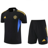 25/26 Man Utd Black  Training Shorts Suit