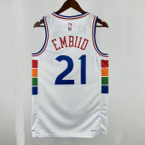 24/25 76ERS EMBIID  # 21 City Edition Top Quality Hot Pressing Retro NBA Jersey