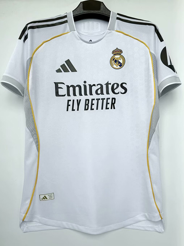 25/26 RMA Home 1:1 Player Version Soccer Jersey(带h广告）