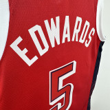 2024 Olympic Game USA EDWARDS # 5 Red Basketball Jersey