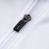 24/25 Italy White Hooded  Half Pull Tracksuit(Add Fluff)  (半拉链、加绒F596)