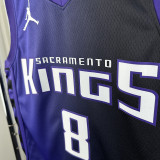 23/24 KINGS LAVINT # 8  Blue Flying Man  Top Quality Hot Pressing  Retro NBA Jersey