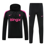 24/25 CHE Black Pink Hooded  Tracksuit