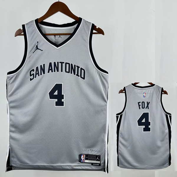 25/26 Sa Spurs FOX #4Grey Limited Edition Top Quality Hot Pressing NBA Jersey