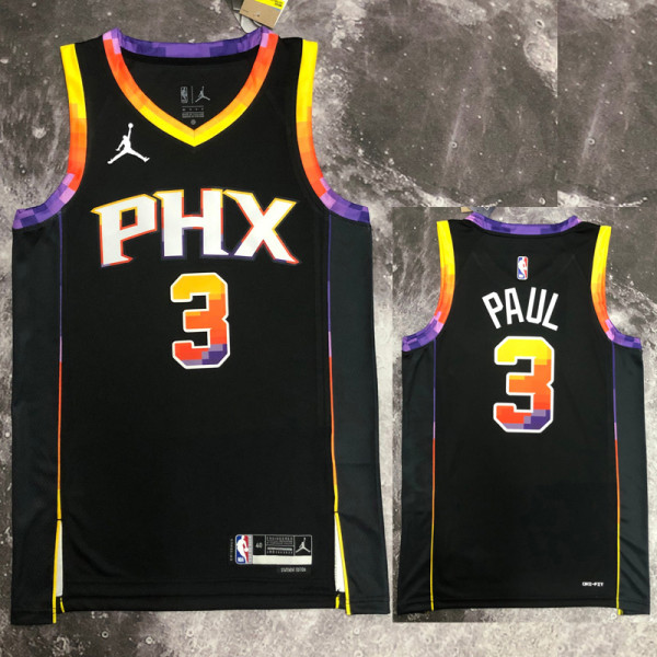 22/23 SUNS PAUL #3 Black Top Quality Hot Pressing NBA Jersey (Trapeze Edition)