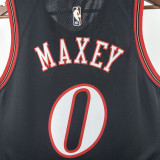 25/26 76ERS MAXEY #0 Black Top Quality Hot Pressing Retro NBA Jersey
