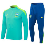 24/25  Brazil Light Green Half Pull Tracksuit  (半拉链)