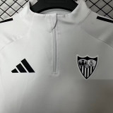 25/26 Sevilla White Half Pull Tracksuit (半拉链)