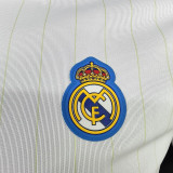 25/26 RMA Retro Editio White Player Version Soccer Jersey(肩蓝边)