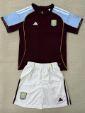 25/26 Aston Villa Home Kids  Soccer Jersey
