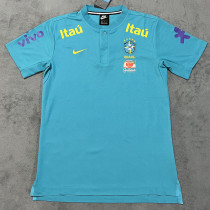 2021 Brazil Lake Blue Retro  Polo Jersey