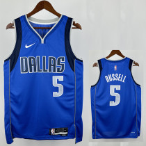 Dallas Mavericks RUSSELL #5 Blue Top Quality Hot Pressing NBA Jersey