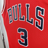 16/17 Bulls Wade Red # 3  Heat Pressed Retro NBA Jersey