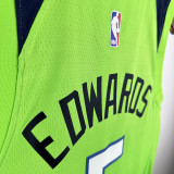 Timberwolves EDWARDS #5 Fluorescent Green Edition Top Quality Hot Pressing NBA Jersey