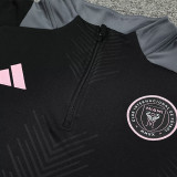 24/25 Inter Miami Black Half Pull Tracksuit  (半拉链)