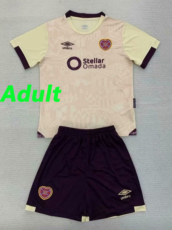 24/25 Heart of Midlothian Away Fans Soccer Jersey(成人套装）