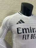 24/25 RMA Home Long Sleeve Player Version  Soccer Jersey