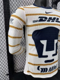 24/25 Pumas UNAM Away  Long Sleeve  Player Version Soccer Jersey