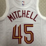 22/23 Cleveland Cavaliers MITCHELL #45 White Top Quality Hot Pressing NBA Jersey