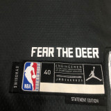 22/23 BUCKS ANTETOKOUNMPO #34 Black Top Quality Hot Pressing NBA Jersey (Trapeze Edition)