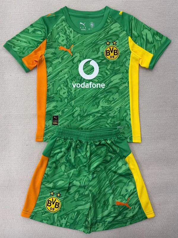 25/26 Dortmund Goalkeeper Green Kids Soccer Jersey