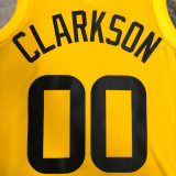 22/23 JAZZ CLARKSON #00 Yellow Top Quality Hot Pressing NBA Jersey