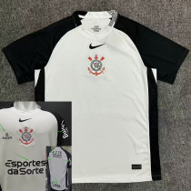 25/26 Corinthians Home Fans Soccer Jersey(Print all sponsors、全广告）