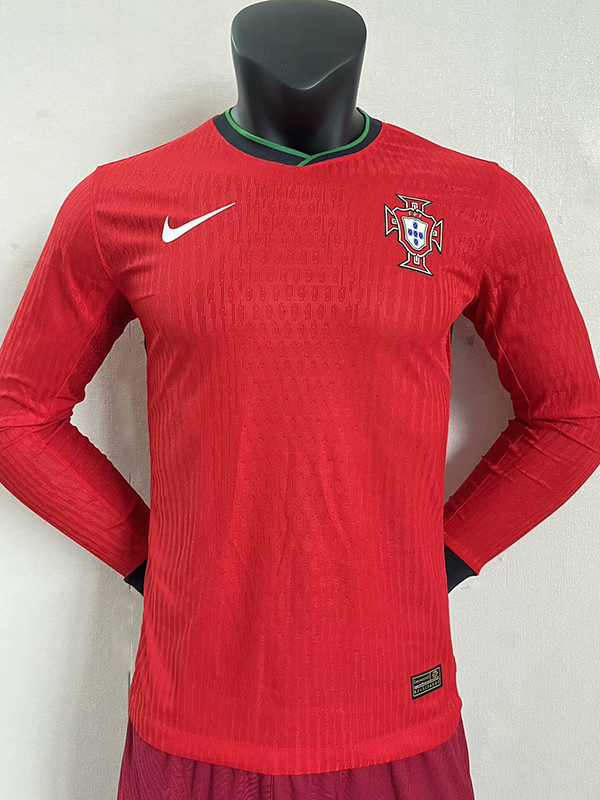 24/25 Portugal  Home Long Sleeve  Player Version Soccer Jersey(长袖)