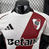 25/26 River Plate Home   Player Version  Long Sleeve Soccer Jersey广告版