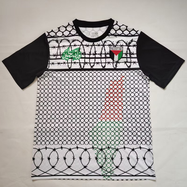 25/26 Palestino Deportivo Wire Mesh White Retro Soccer Jersey