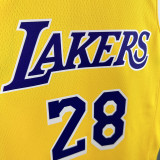 22/23 LAKERS SAKURA #28 Yellow Top Quality Hot Pressing NBA Jersey(圆领)