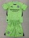 24/25 Man City Green Goalkeeper Kids Soccer Jersey