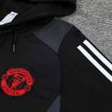 24/25 Man Utd Black  Hooded  Tracksuit