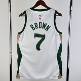 23/24 CELTICS BROWN #7 White City Edition Home Top Quality Hot Pressing NBA Jersey