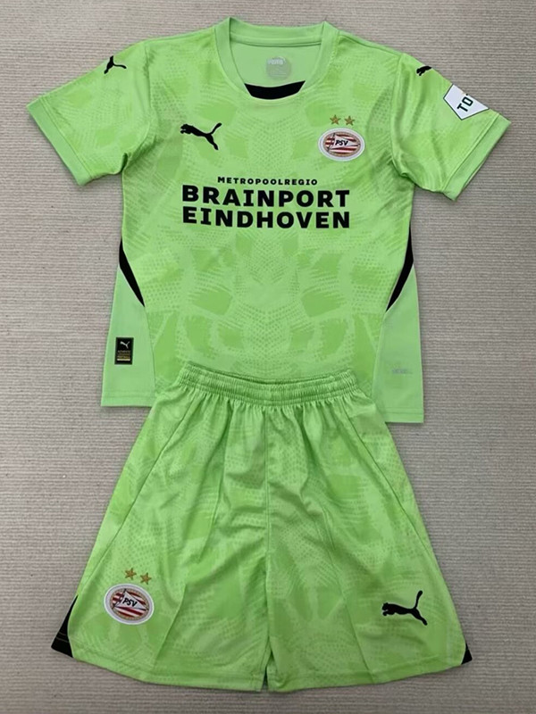 24/25 PSV Green Goalkeeper Kids Soccer Jersey