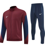 25/26 NK Maroon Jacket Tracksuit #2318枣红色