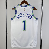 23/24 TIMBERWOLVES ANDERSON #1 White Top Quality Hot Pressing NBA Jersey (Retro Logo)