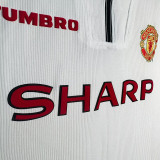 1998/1999 Man Utd Anniversary Edition White  Retro Soccer Jersey